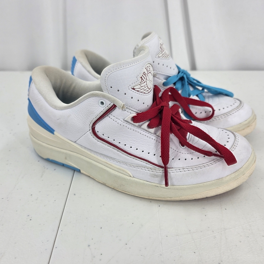 Jordan Retro 2 Low UNC To CHICAGO Size 8 White Powder Blue Gym Red‎ DX4401-164.